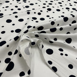 Piqué fabric, Cotton - Midnight blue dots, alesia