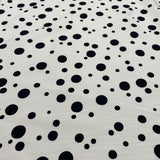 Piqué fabric, Cotton - Midnight blue dots, alesia