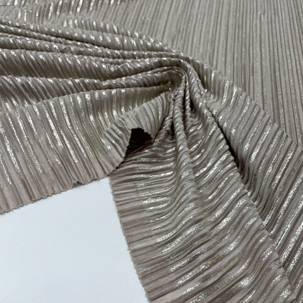 Tissu Plissé, mono-stretch - Métallisé, Milafoil