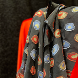 Tissu lancé découpé, viscose - Géométrique Pois, Concrete