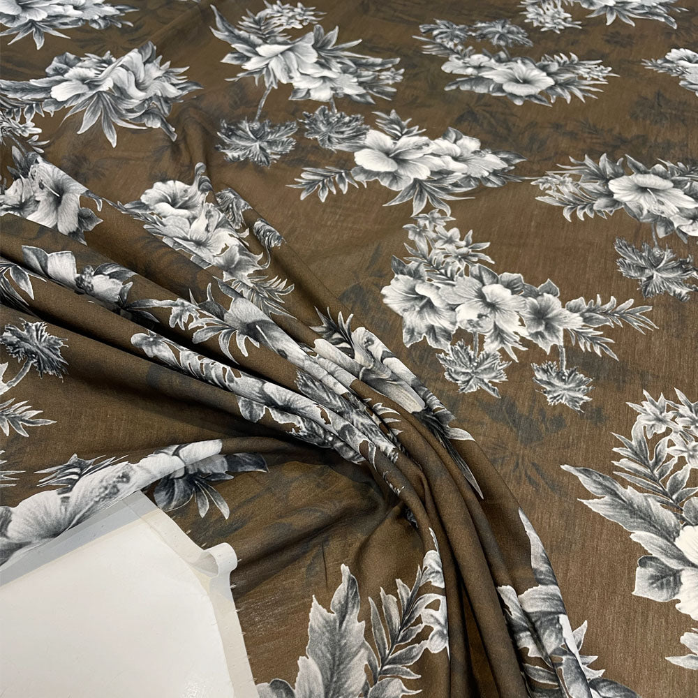 Tissu Voile, Coton et Soie - Floral, Tivion