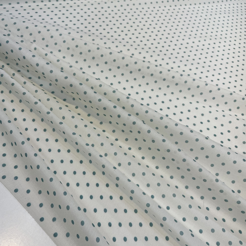 Tissu Voile, Coton et Soie - pois gris, Tivion