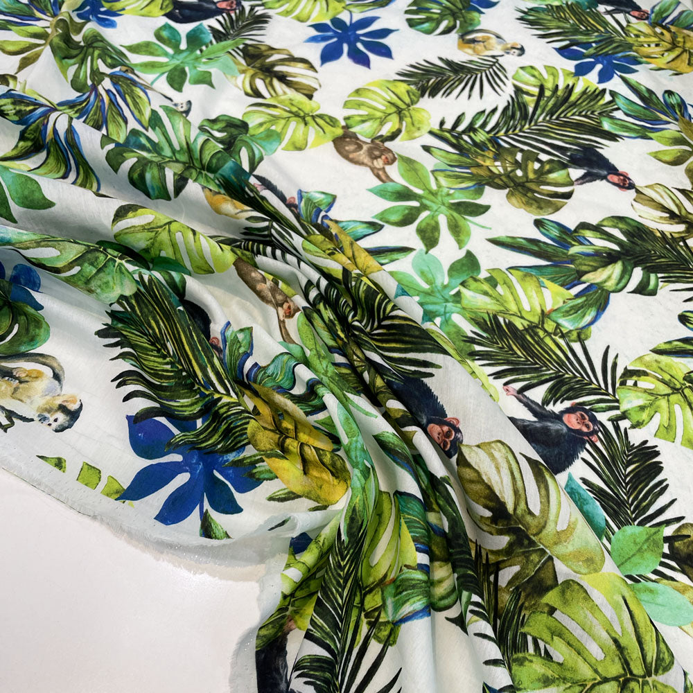 Tissu Voile, Coton et Soie - Tropical, Tivion