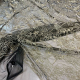 Tissu tulle brodé - Doré