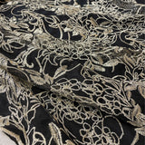 Tissu tulle brodé - Doré