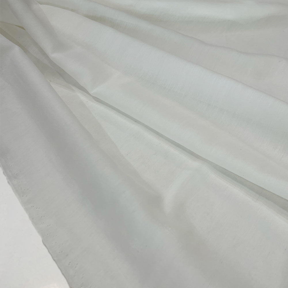 Tissu Voile, Coton et Soie - Blanc, Tivion