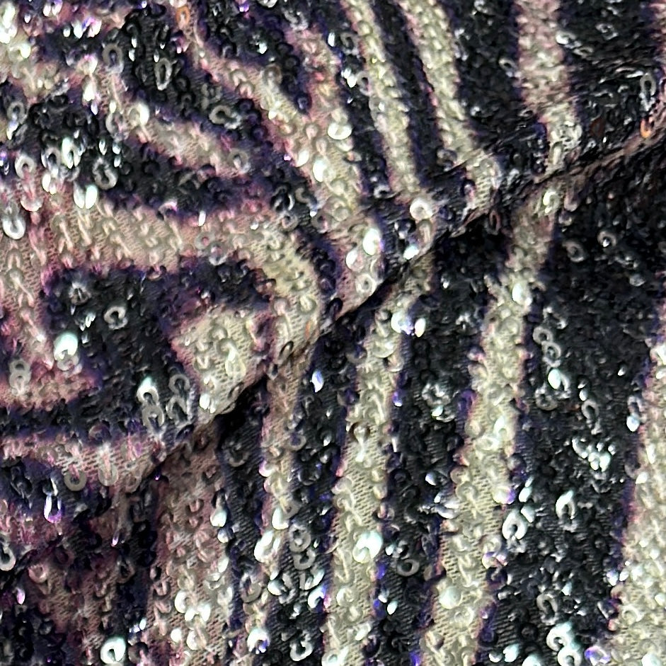 Tissu Maille Mesh Résille Brodé, Paillettes - Patrizia