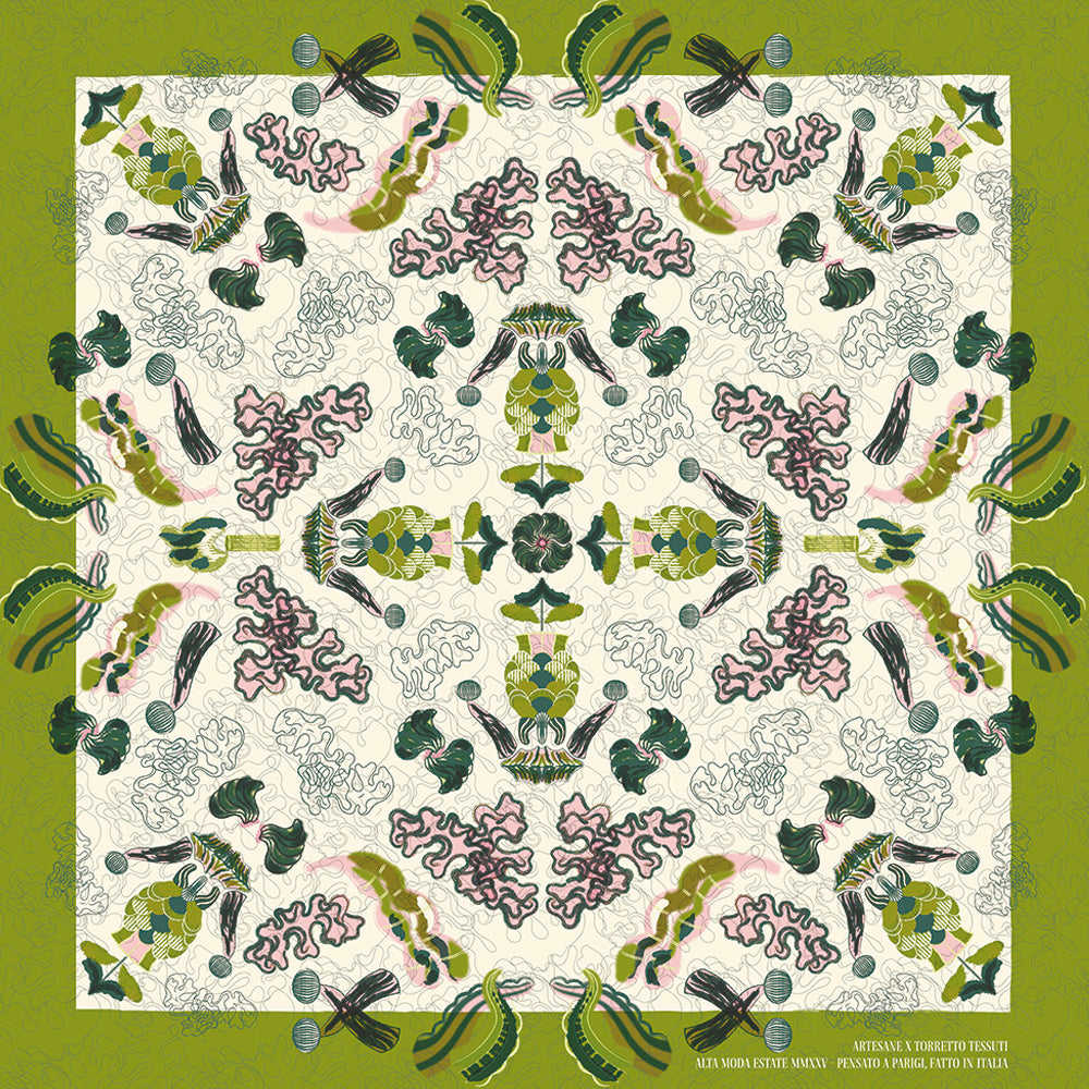 Carré Twill Exclusif, Soie - Abstrait, Camogli