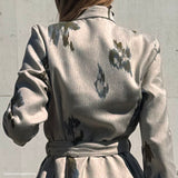 Tissu Brocart, Soie Viscose - Abstrait Vert, Belvento