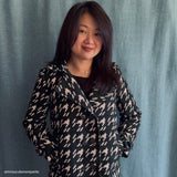 Tissu Manteau, Laine Paillettes - Vert Pied de coq, Brando