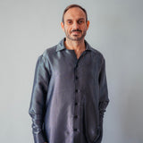 Tissu Twill Jacquard, Soie - Argent Metallisé, Chromaia