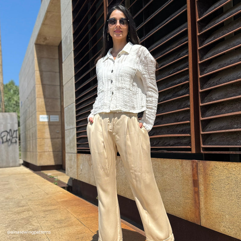 Tissu crêpe, viscose Sable, Julio – Torretto Tessuti