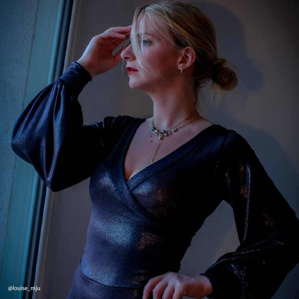 Tissu Maille Jersey, Viscose - Enduit Métallisé, Laurencia