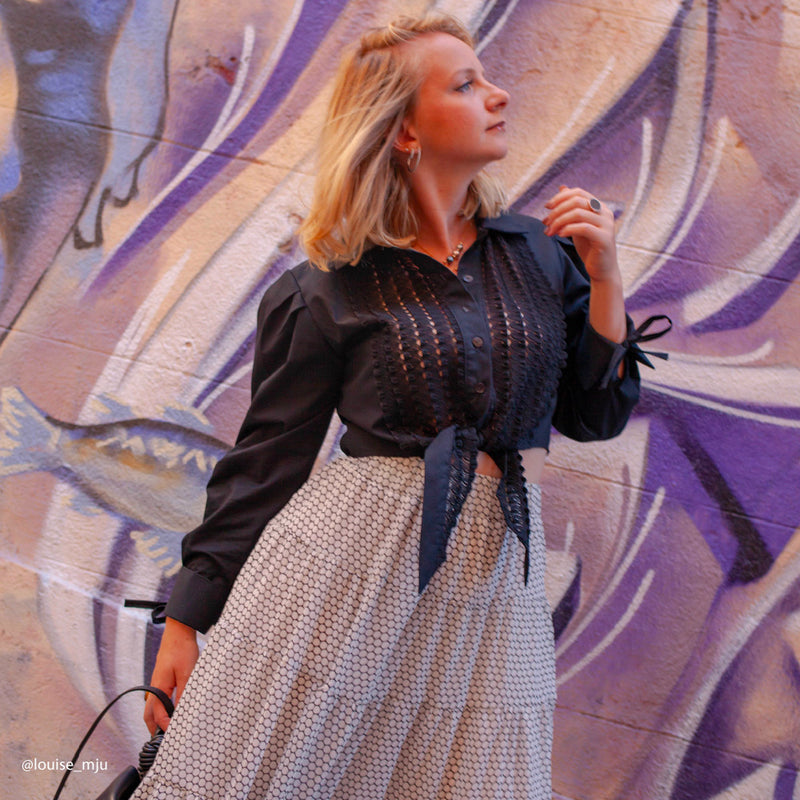 Tissu Popeline, Coton - Noir, Lexa