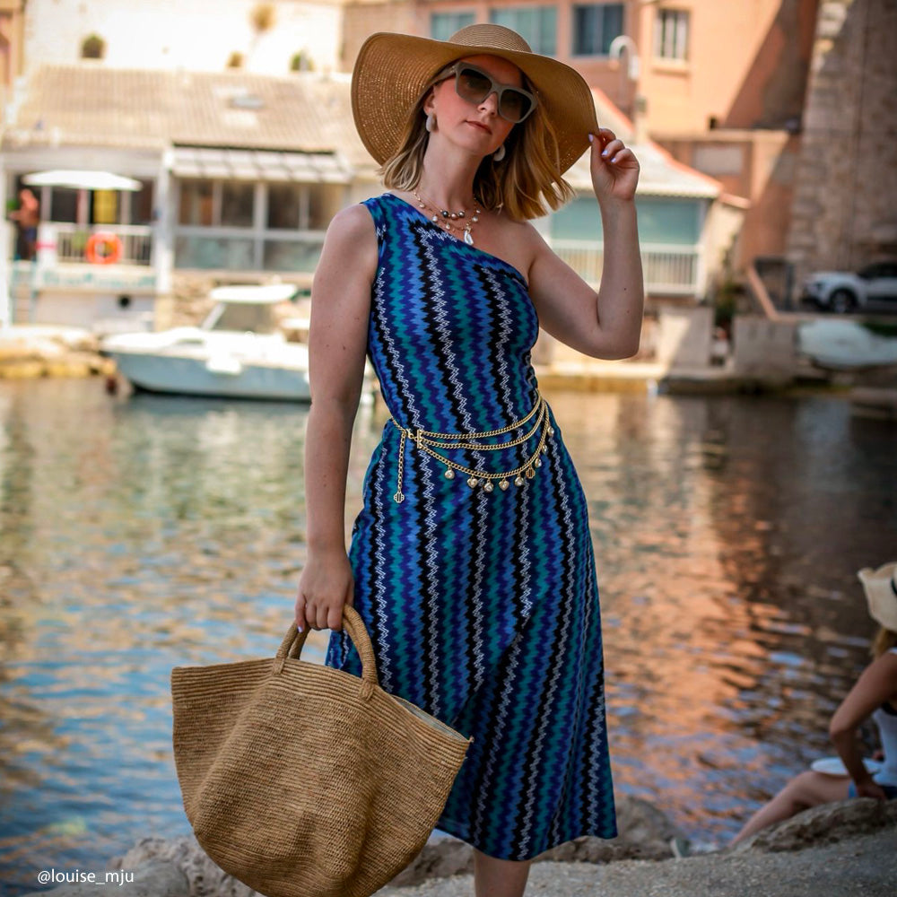 Tissu Maille - Géométrique Rayé Métallisé, Oni