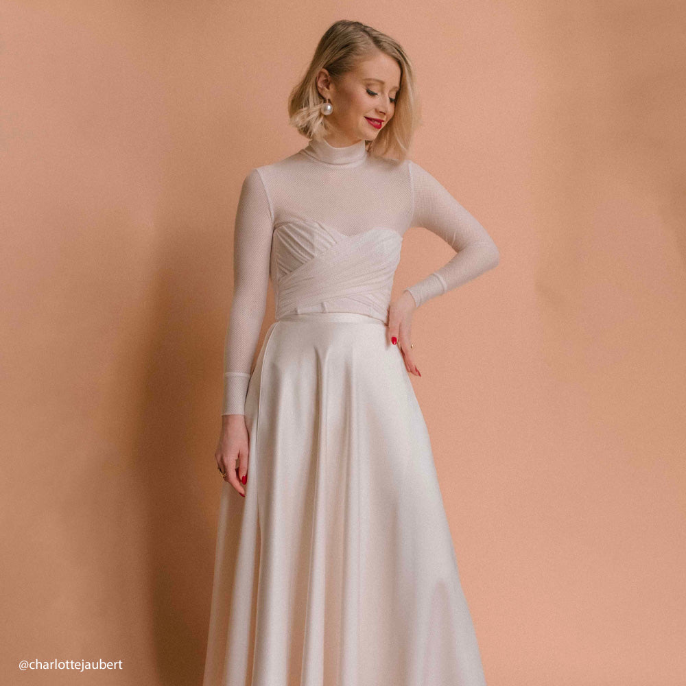 Tissu Crêpe Envers Satin, Lourd Stretch - Différents Coloris, Elvira