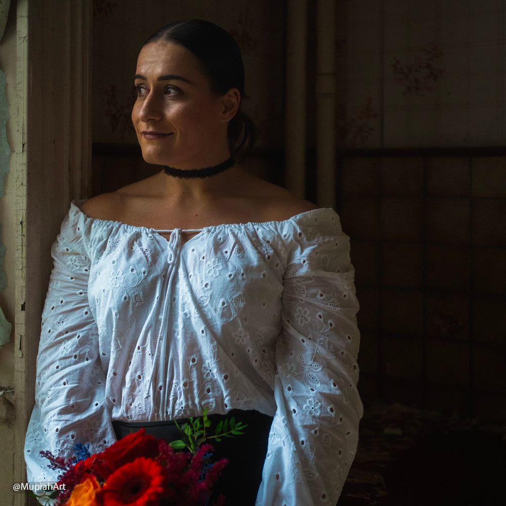 Tissu Brodé, Broderie anglaise Coton - Sofia