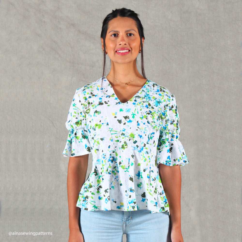 Tissu Brodé, Broderie Anglaise Coton - Floral Divers col, Fiorellino