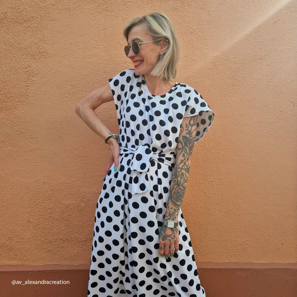 Tissu Maille Jersey - Pois, Vivo