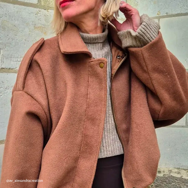 Tissu Maille Manteau, Laine - Divers Col, Lombardo