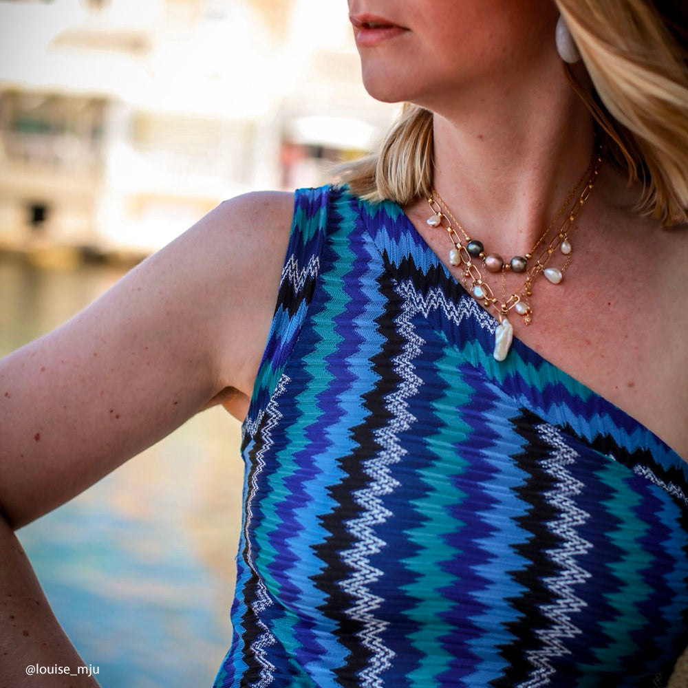 Tissu Maille - Géométrique Rayé Métallisé, Oni