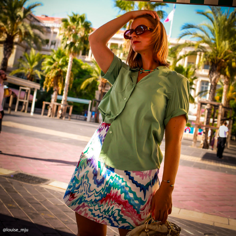 Tissu Ottoman Stretch, Coton - Abstrait Divers col, Sora