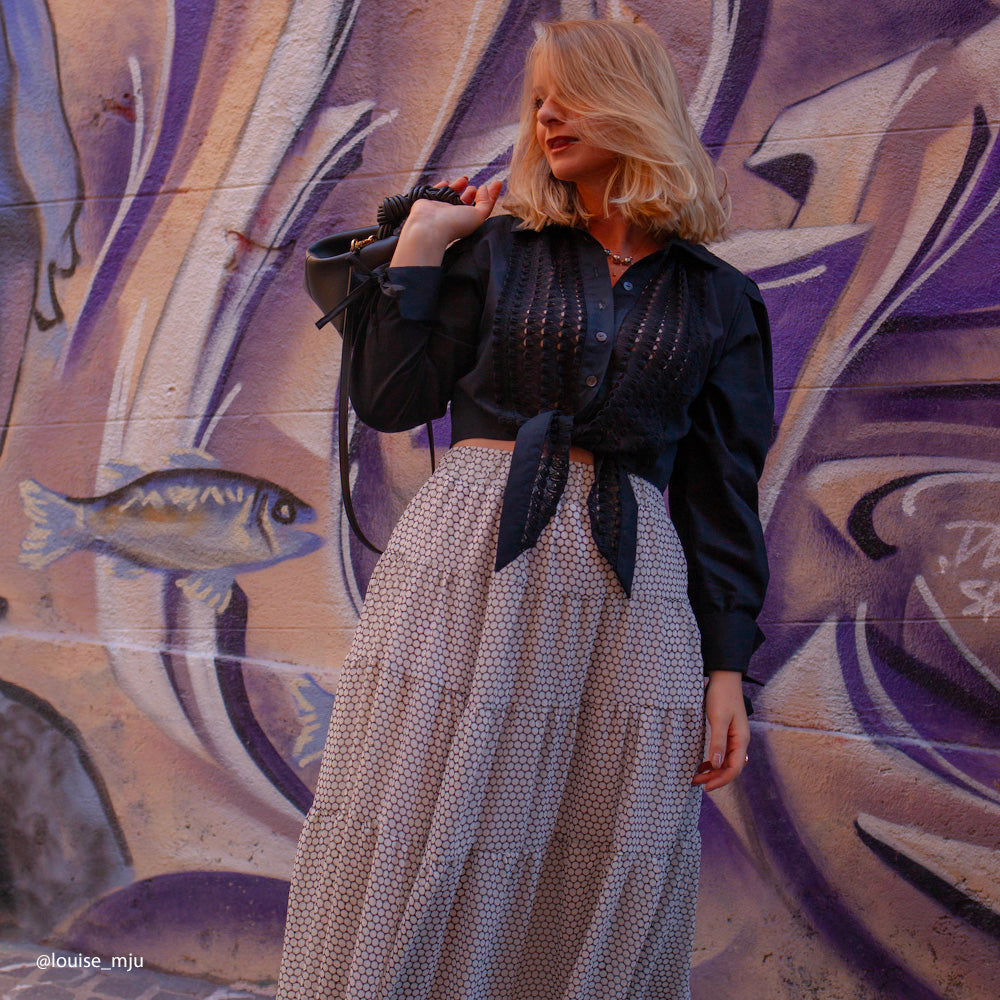 Tissu Crêpe Georgette - Pois, Pise