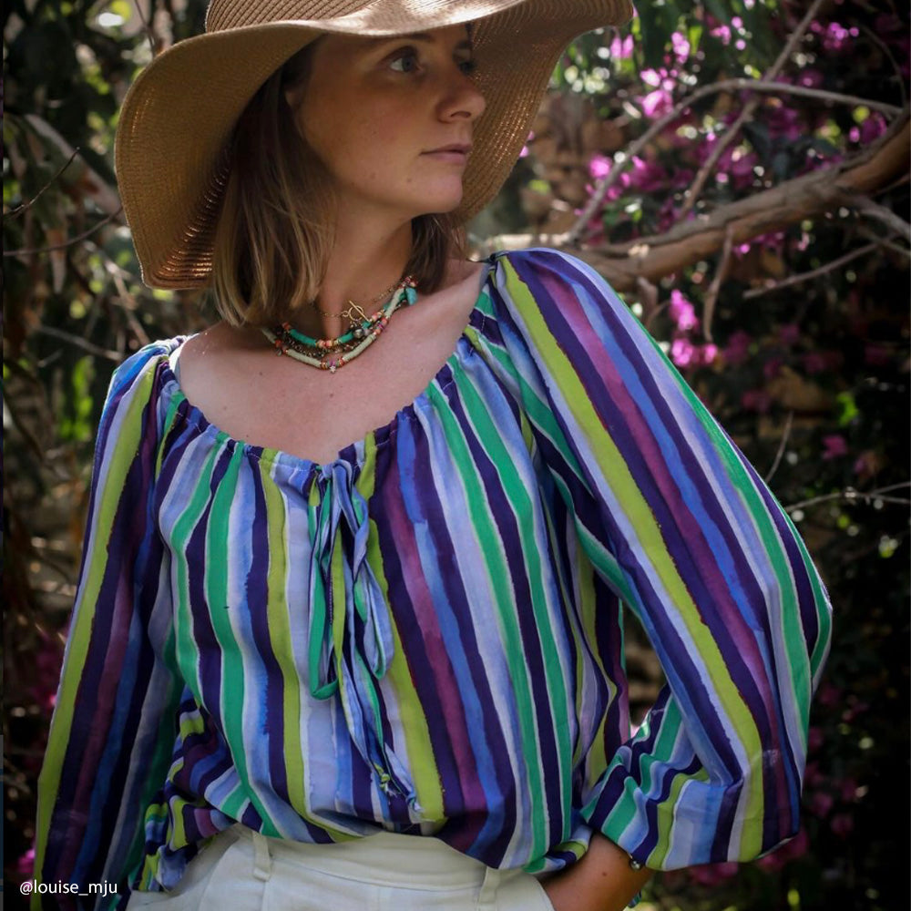 Tissu Batiste, Coton Soie - Rayé, Pistoia