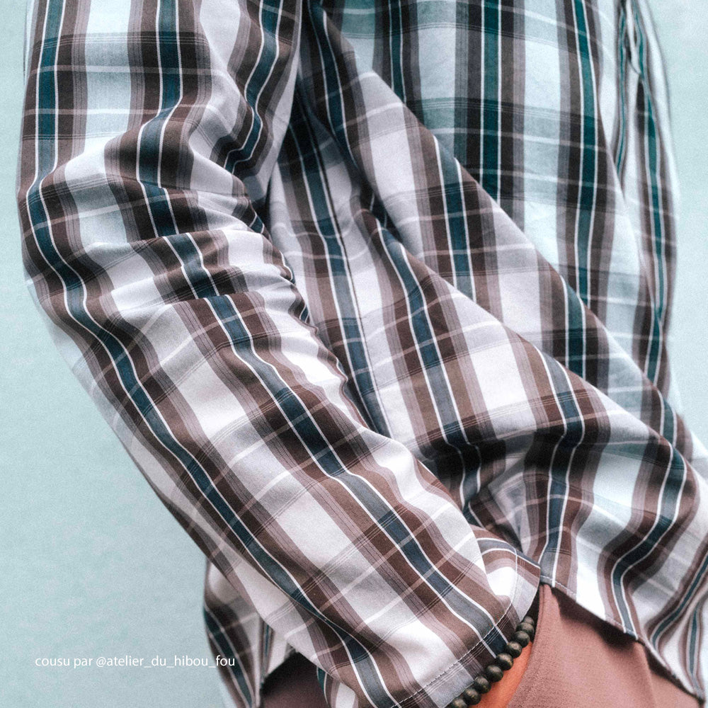 Tissu Popeline, Coton - Carreaux, Quadri