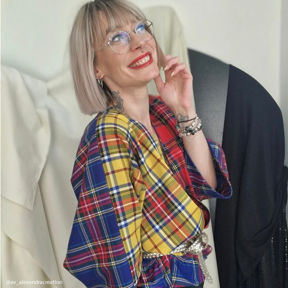 Tissu Stretch, Viscose - Tartan, Ivano