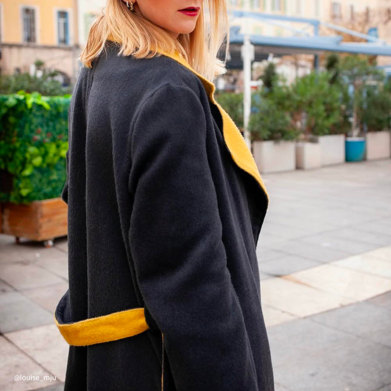 Tissu Manteau, Laine - Double Face Jaune, Santino