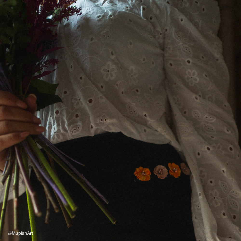 Tissu Brodé, Broderie anglaise Coton - Sofia