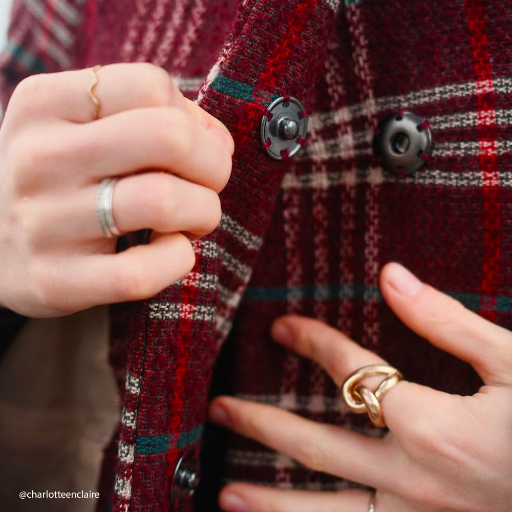 Tissu Tweed, Laine Coton - Carreaux Rouge Ancien, Stradella