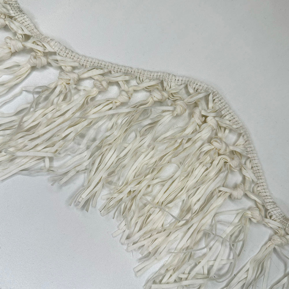 Frange Noué, Simili Daim - Blanc Naturel, Ondella