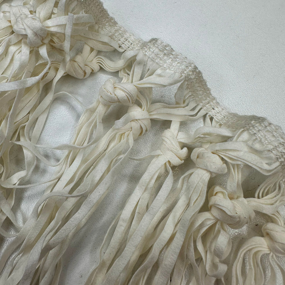 Frange Noué, Simili Daim - Blanc Naturel, Ondella