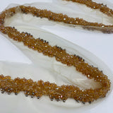 Galon Brodé, Perles Strass - Ambre, Aurea