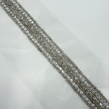 Galon Brodé, Perles Strass - Argent, Perlata
