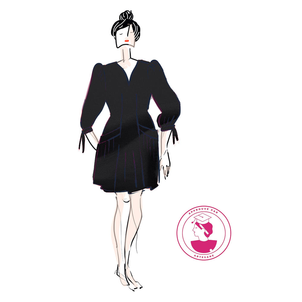 Kit Couture CAP Flou, Twill Viscose - Novembre, Robe Eleanora