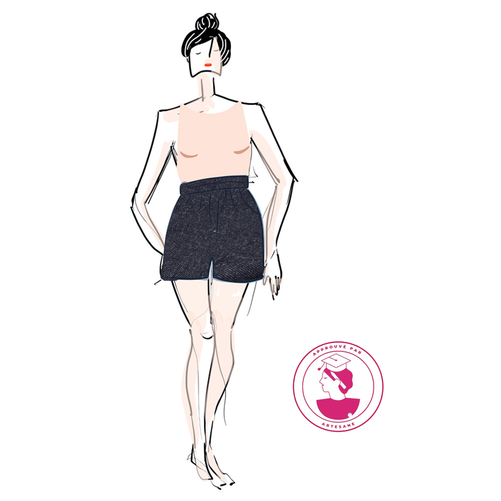 Kit Couture CAP Flou, Denim - Avril, Short Jilliane