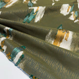 Tissu Brocart, Soie Viscose - Abstrait Vert, Belvento