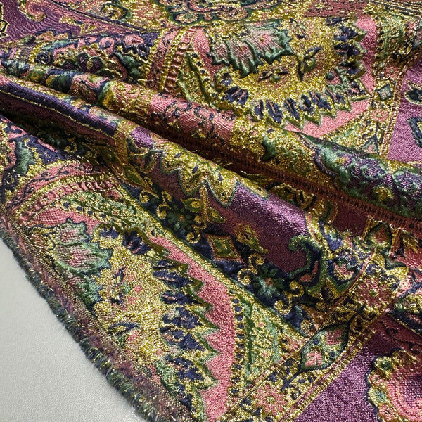 Tissu Brocart - Mosaïque Cachemire Métallisé, Cosenza