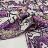 Tissu Brocart, Soie - Métallisé Abstrait Violet, Ametia
