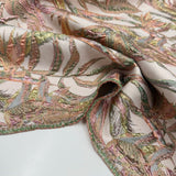 Tissu Brocart, Soie - Métallisé Floral Rose, Cantaria