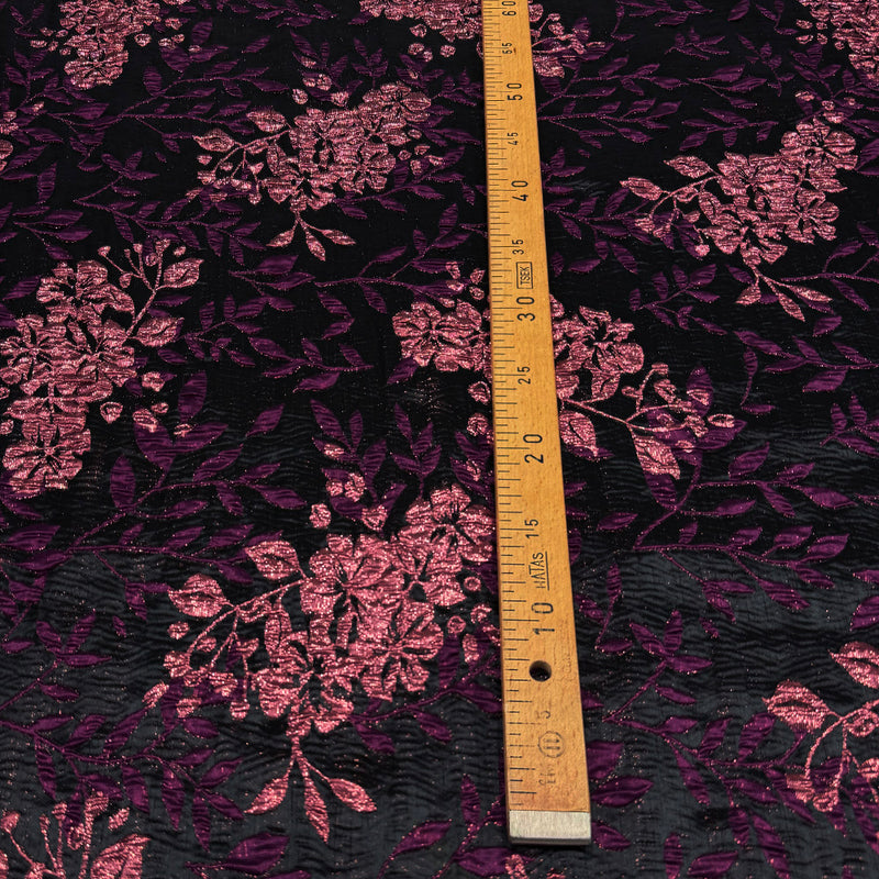 Tissu Brocart - Métallisé Floral Violet, Segreta