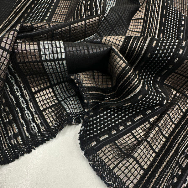 Tissu Brocart, Coton - Métallisé Géométrique, Doreo