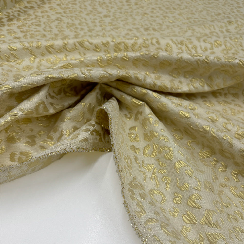 Tissu Jacquard - Métallisé  Or Animalier, Howrah