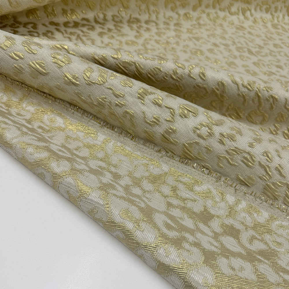 Tissu Jacquard - Métallisé  Or Animalier, Howrah