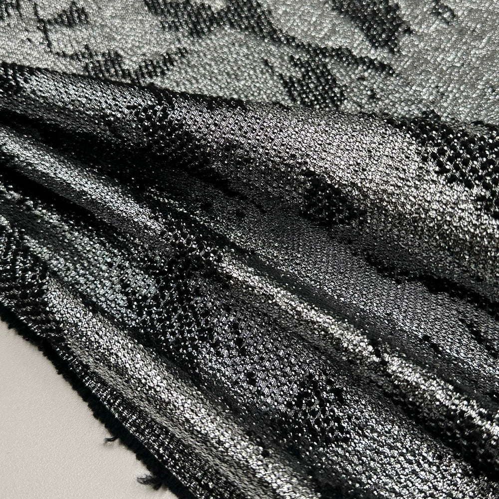 Tissu Brocart, Laine - Métallisé Pied d'Autruche, Lusso