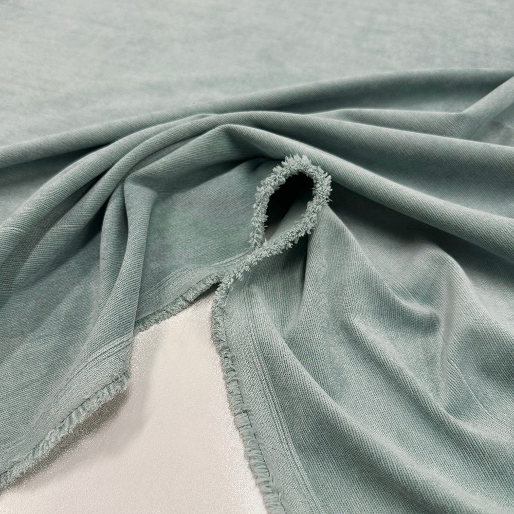 Imperfetto - Tissu Velours Côtelé Stretch - Bleu, Cotelino