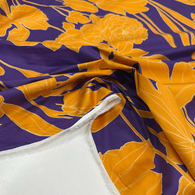 Tissu Satin Stretch, Coton - Floral, Orlena